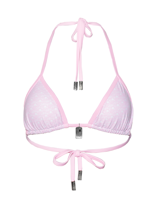 IN2MI Triangle Bikini Top Monogram Pink