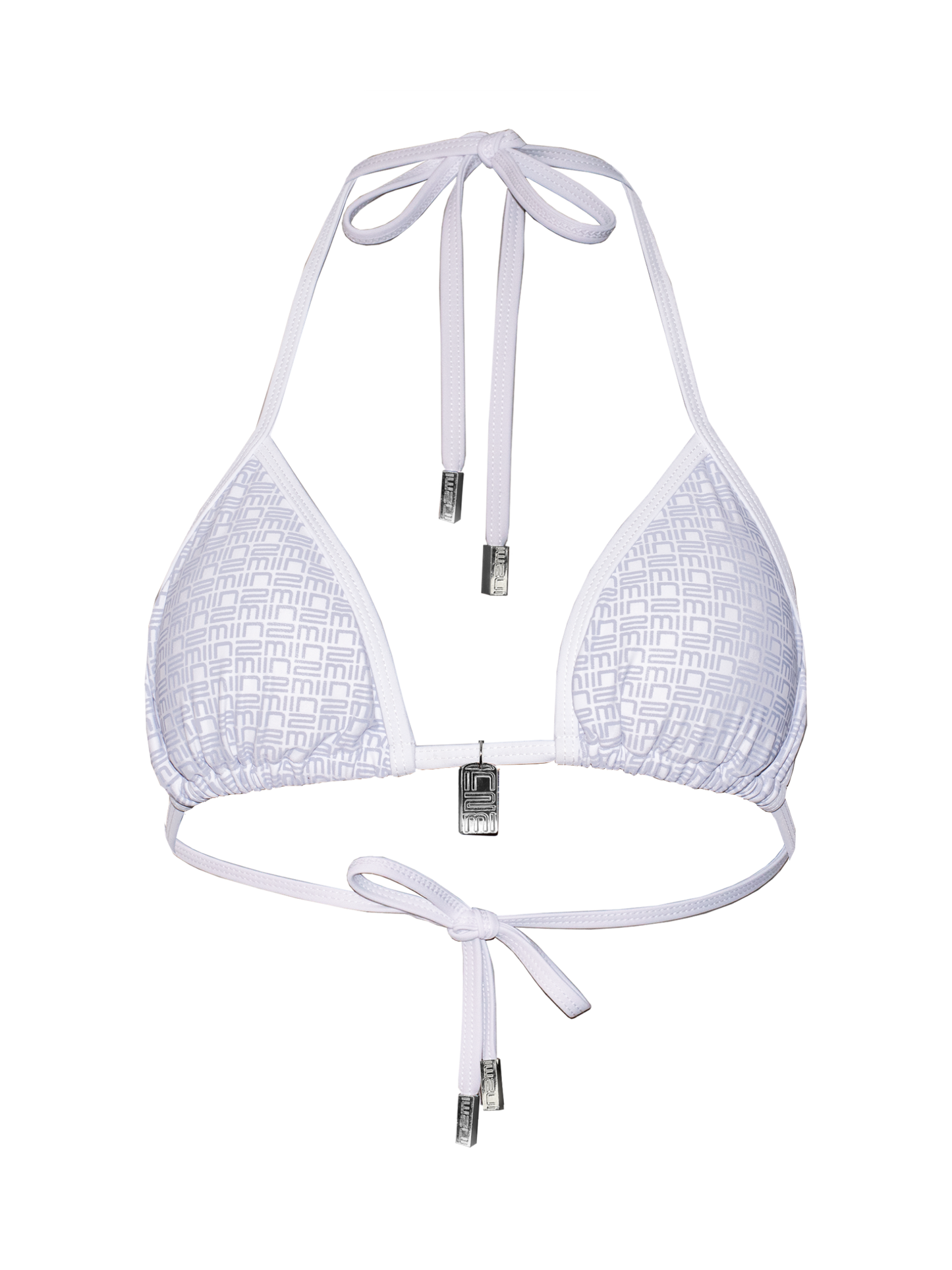 IN2MI Triangle Bikini Top Monogram White